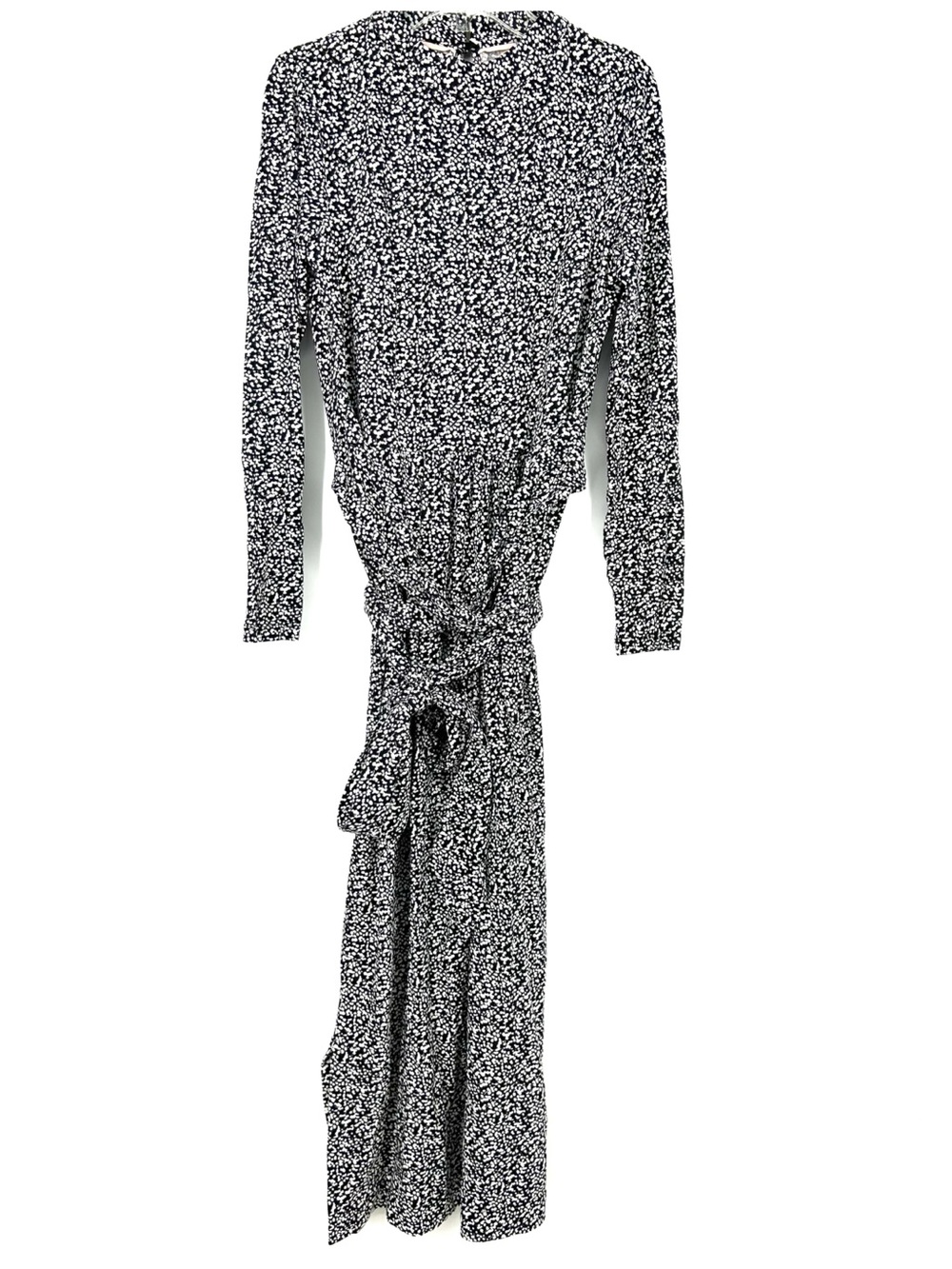 Boden Cara Midi Dress Long Sleeve Black White
